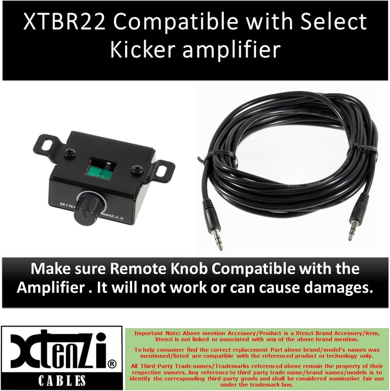 Xtenzi Amplifier Remote Bass Volume Control Knob XTBR22 Compatible with Select Kicker CXA, CX, PXA Series Amplifiers - Image 2